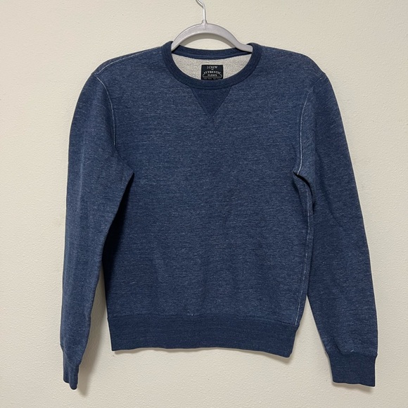 J.Crew Mens XS Blue Fleece Crewneck Pullover Sweatshirt - Picture 1 of 6